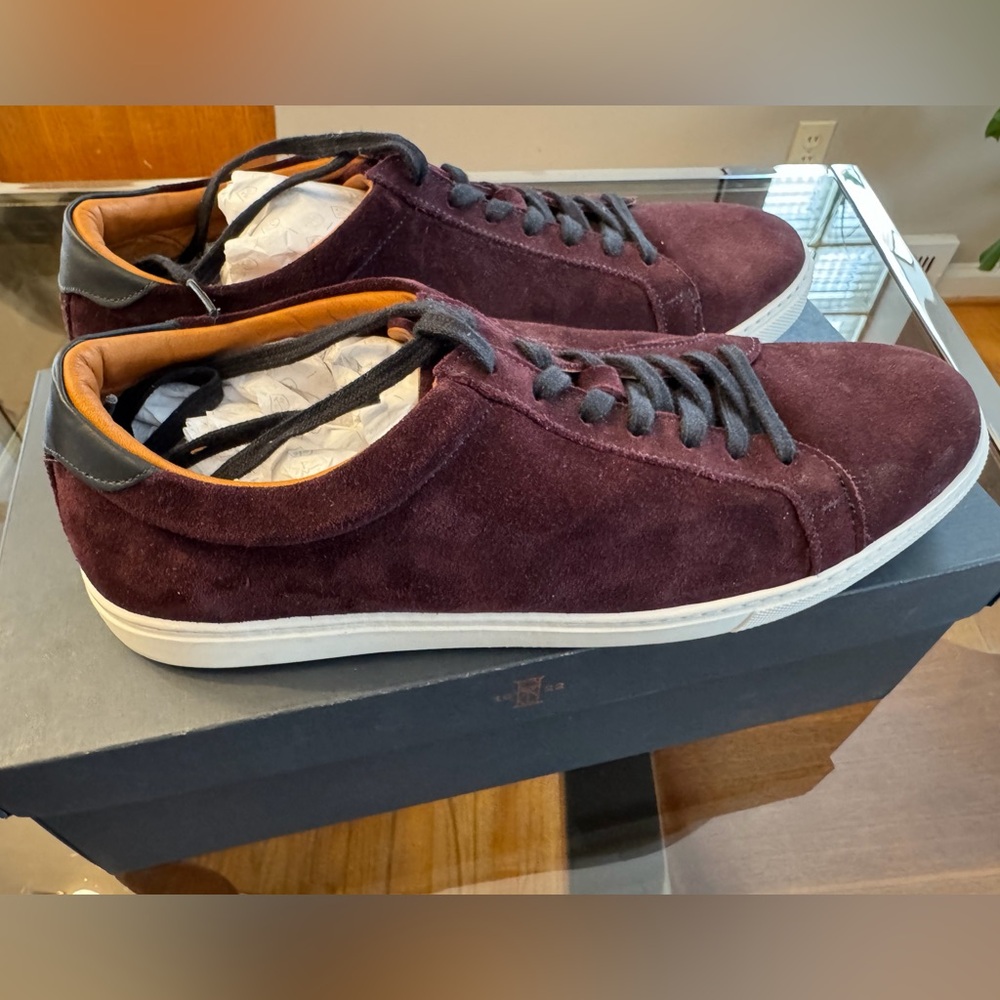 Allen Edmonds Courtside Men's Sneakers - Dark Burgundy Suede - Size 10.5 B